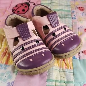 Livie & Luca Purple and Pink Leather Zebras Size 7